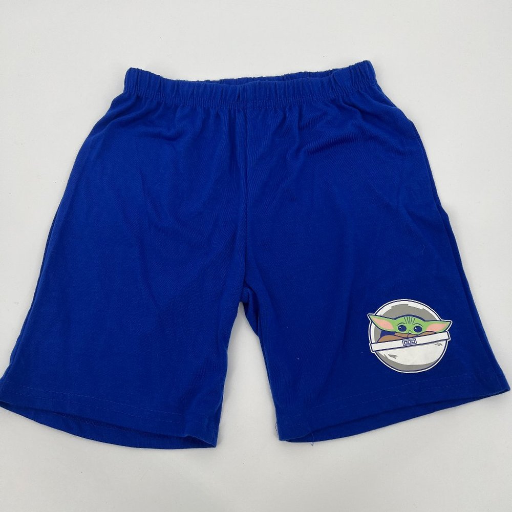 Star Wars Boys Mid Rise Yoda Print Lounge Bottom Pajama Shorts Blue XS (4/5) NWT